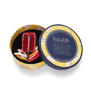NIB”Burgundy Brush Brooch” by Erstwilder & Artist Jocelyn Proust